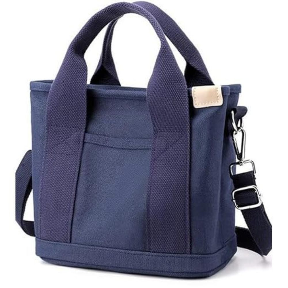 Practical Canvas Tote with Zipper and Multi-Pocket Design, Crossbody Satchel